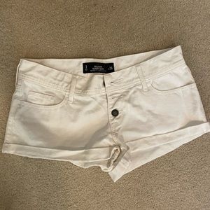 White jean shorts